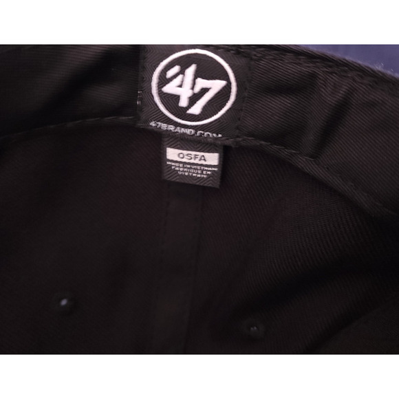 Anaheim Ducks Logo '47 Brand Clean Up Black Adjustable Strapback NHL Dad Hat Cap - Picture 8 of 8